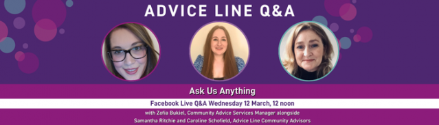 Ask Us Anything. Facebook Live Q&A Wednesday 28th March, 12 noon. 