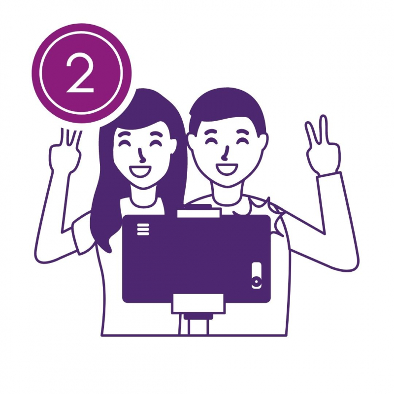 2. Two people take a selfie