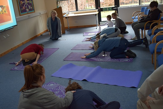 People doing yoga