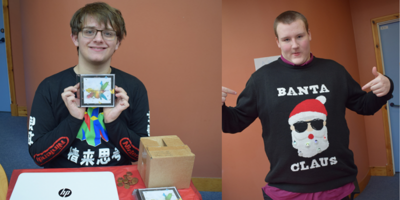 Jack and Jason by their stalls selling their very own CD's