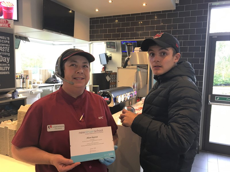 Alison with her community award