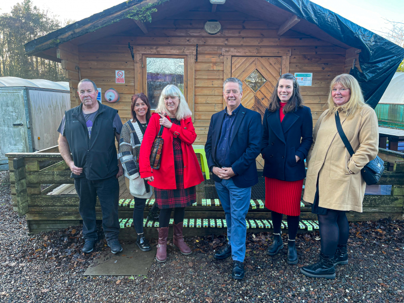 Photograph shows Niall Clark, Kirsty Jones, Dorry McLaughlin, Keith Brown, Hannah Dent and Kim Wallace at Gartinny Nursery