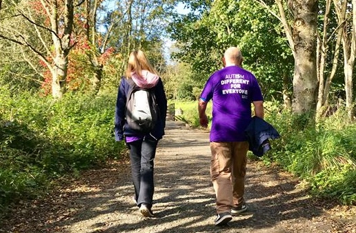 Supporters walking