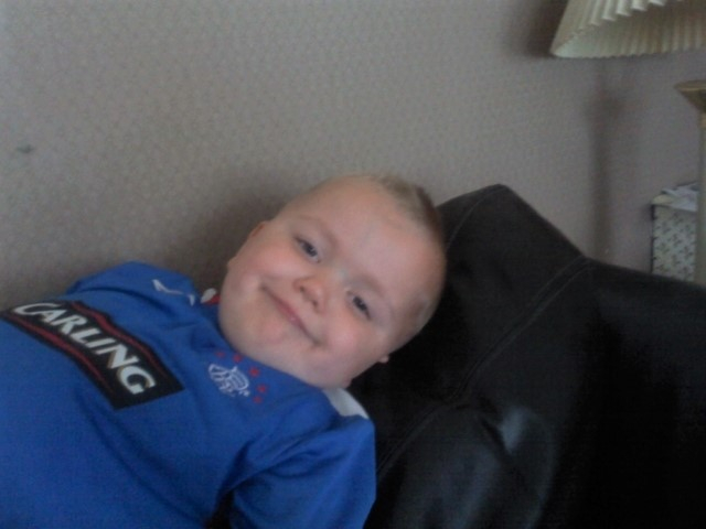 Alfie in his Rangers strip