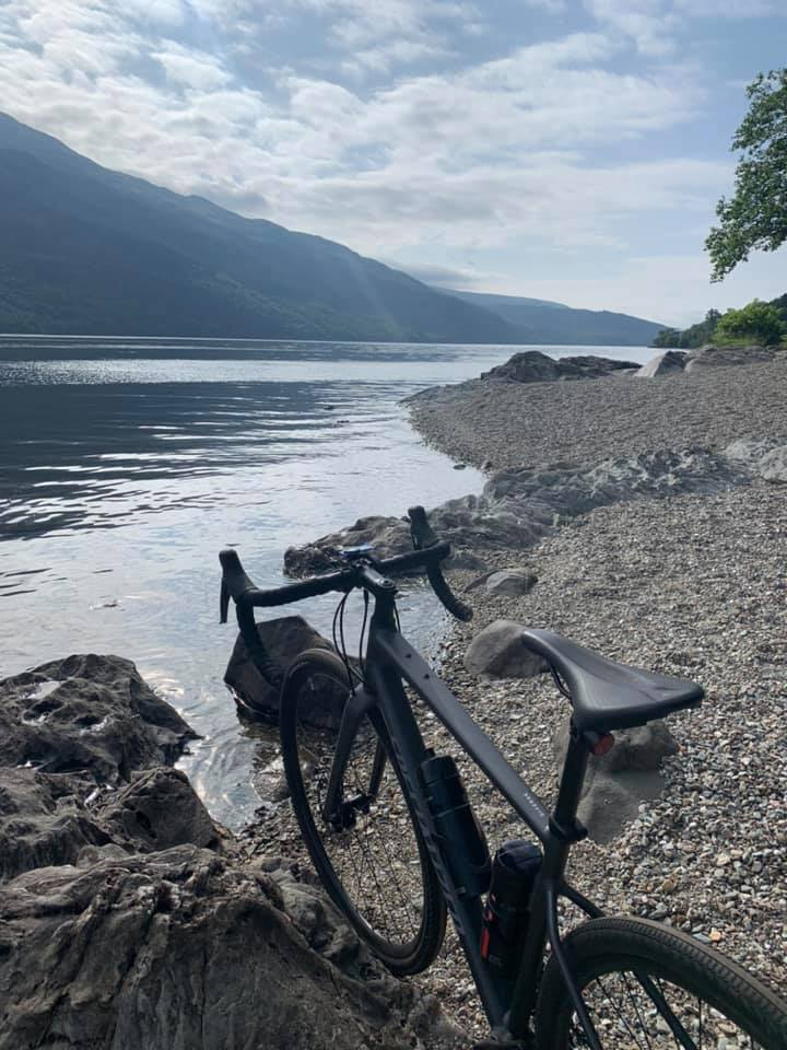 Bicycle next to a loch