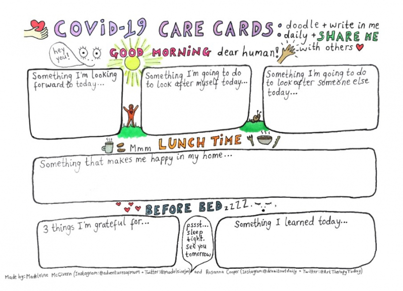 Covid daily care card illustration