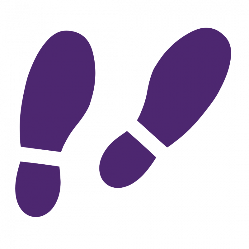 Two purple footprints