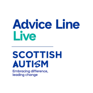 Advice Line Live logo with Scottish Autism logo