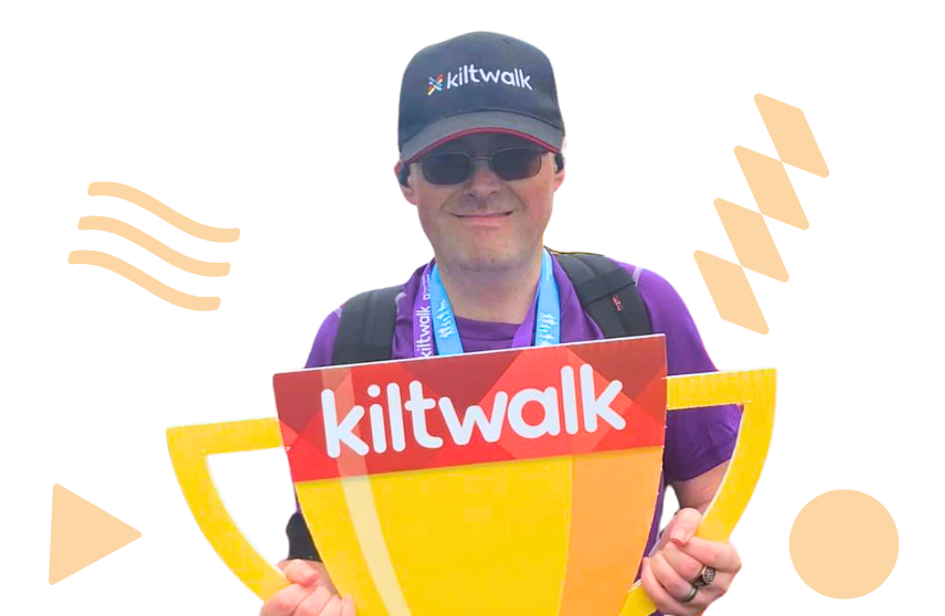 Image of a supporter completing the Kiltwalk challenge