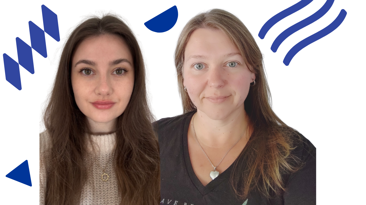 Two woman smiling captured in headshot style